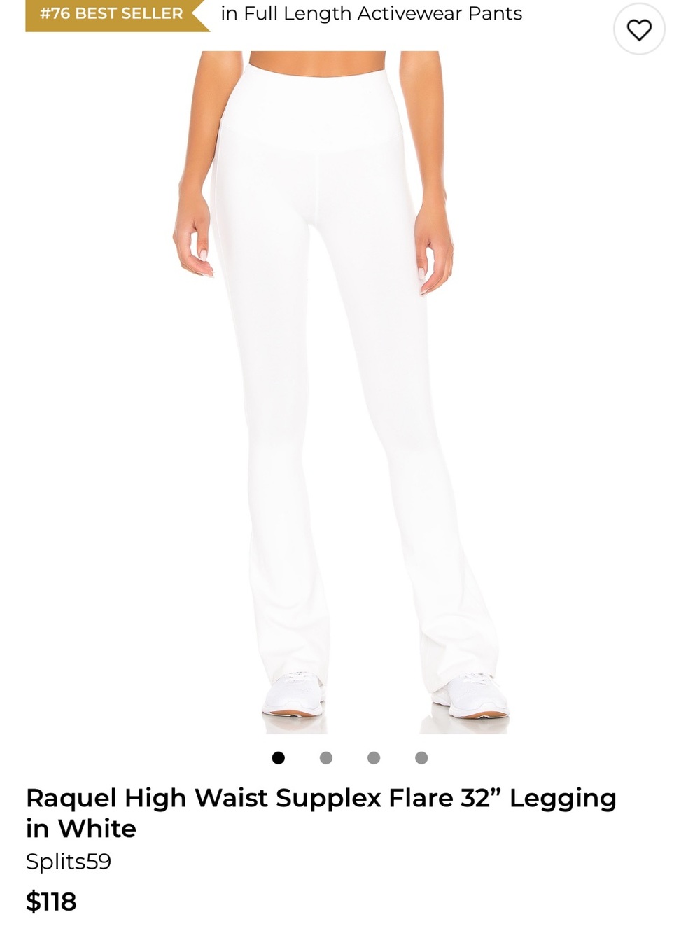 NEW WITH TAGS - Splits59 Raquel High Waist Supplex Flare 32" Legging in White